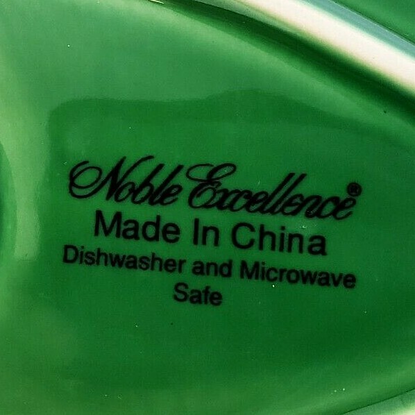 Noble Excellence Green Leaf Plates Set of 2 Excellent 8.5" x 6" eBay