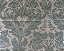 GP&J Baker Venetian Damask Linen Fabric Aqua Blue 1/2 Yard Cut 54"W 2007