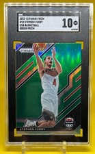 Stephen Curry🏀2022-23 Panini Prizm #10 USA Basketball Prizms Green  USA SGC 10;
