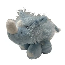 Blue Rhino Rhinocerous Fuzzy HM196 Webkinz Ganz Plush 9" Lovey Toy No Code