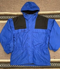 Vintage Columbia Sportswear Large Snowboard Ski Jacket Long Royal Blue