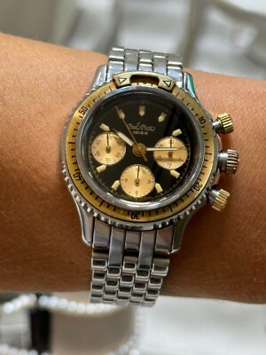 Paul Picot Chronograph Gold 18k & Steel Manual Lemania 1873 Mens