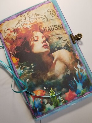 Junk Journal Booklet ''MERMAID'', Ocean, Sea, Marine, Pockets, Cards, Ephemera +