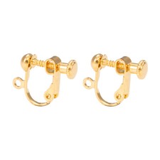 100pcs Gold Brass Screw On Clip-On Earring Blanks Converter Non-Pierced Ear Clip