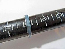 BLUE THIN DYED MOTHER OF PEARL SHELL BAND RING SIZE 8.25