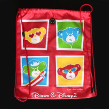 Build A Bear LOGO FACES RED NYLON BACKPACK Children's Drawstring Cinch BAG