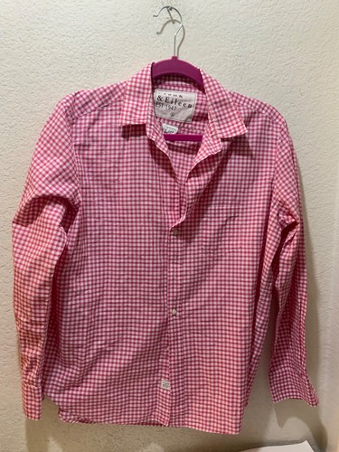 Top donna Frank & Eileen S rosa camicia con bottoni a quadri Gingham BARRY - Foto 2 di 7