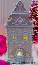 Light Up Pink Pastel Gingerbread House 13.5" Sugar Christmas Decor NWT