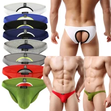 2PCS Modal Men Backless Jockstrap Underwear Sexy Soft Thong G-string Underpants