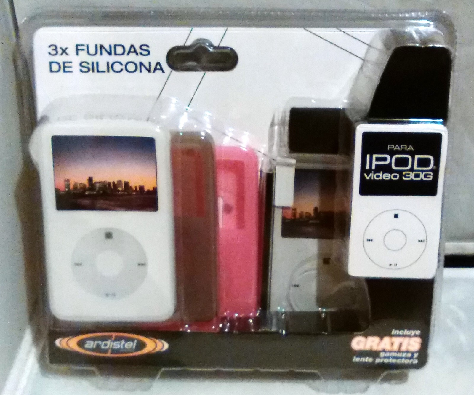 x3 Pack Silicone Skin Cases for Apple iPod Video 30gb/Cloth & Screen Protector
