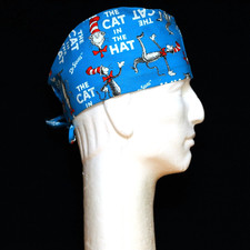 The Cat in the Hat Dr. Seuss on Turquoise Theme Scrub Hat