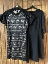 Dresses Size 8 6 LBD Short black Cream Lace Work Cruise