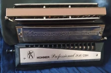 Vintage M.Hohner, Larry Adler, the 64 Chromonica Harmonica lot Of 3