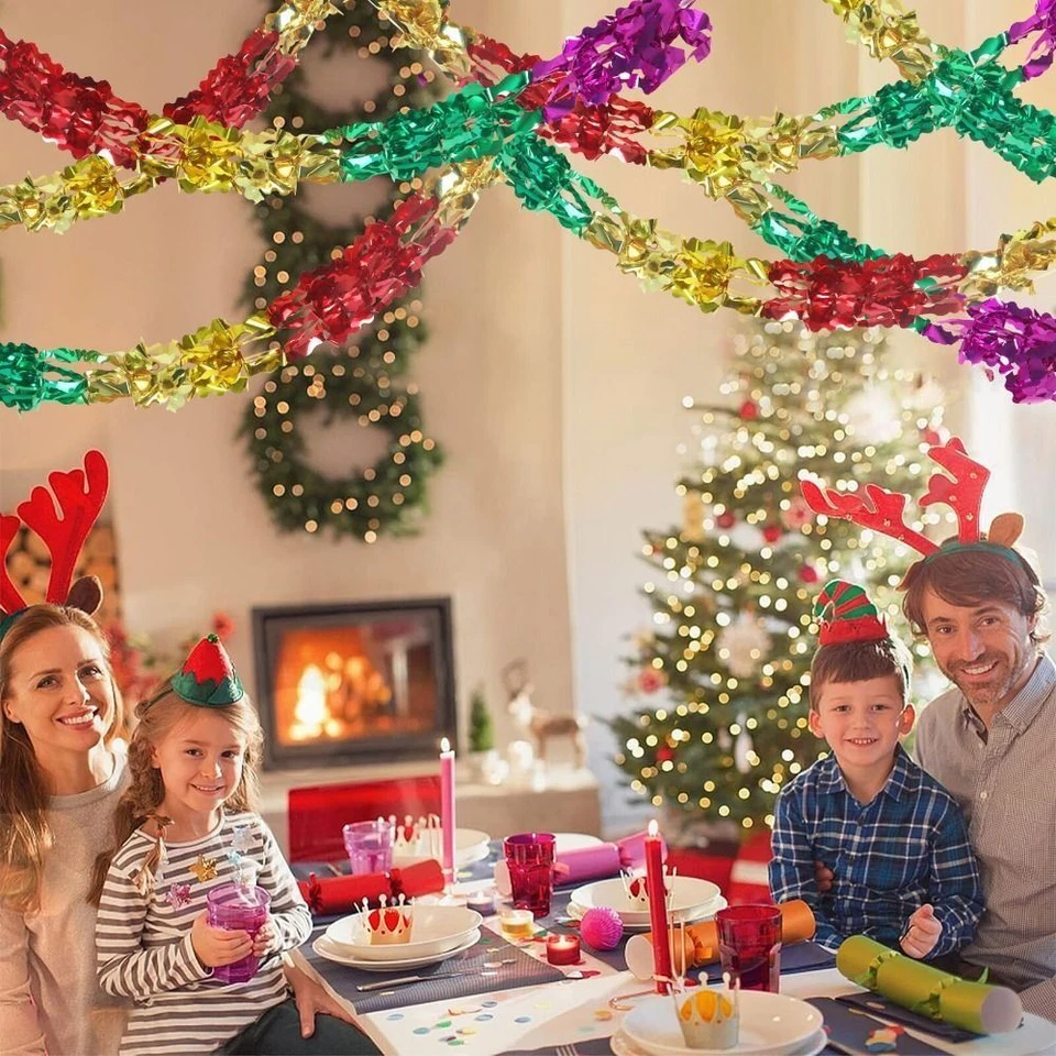 Guirnalda de Lámina de Navidad Extra Larga Techo Colgante Oropel Navidad Hogar Fiesta Decoración - Imagen 3 de 4