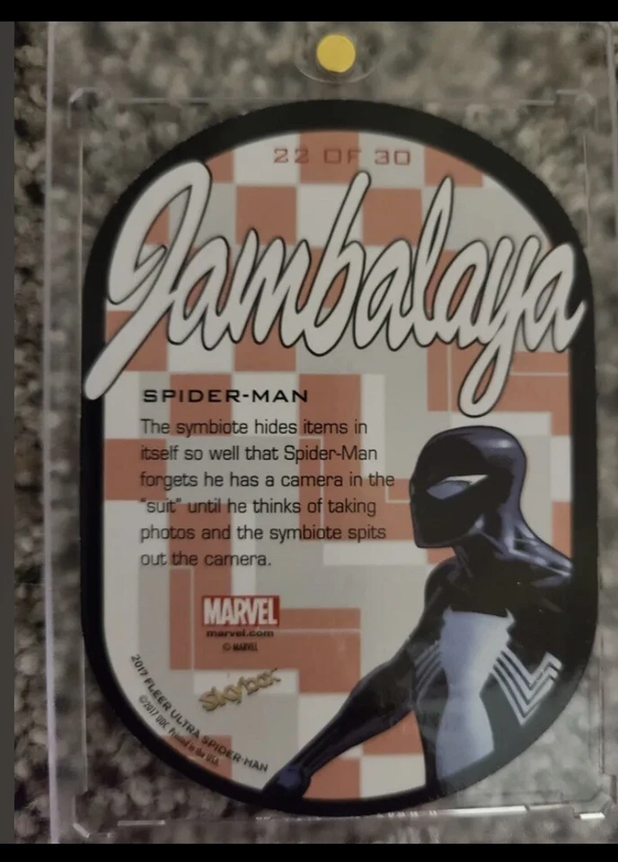 SPIDER-MAN 2017 FLEER ULTRA MARVEL SPIDER-MAN #22 JAMBALAYA SP INSERT E-X NRMT - Image 3 of 4