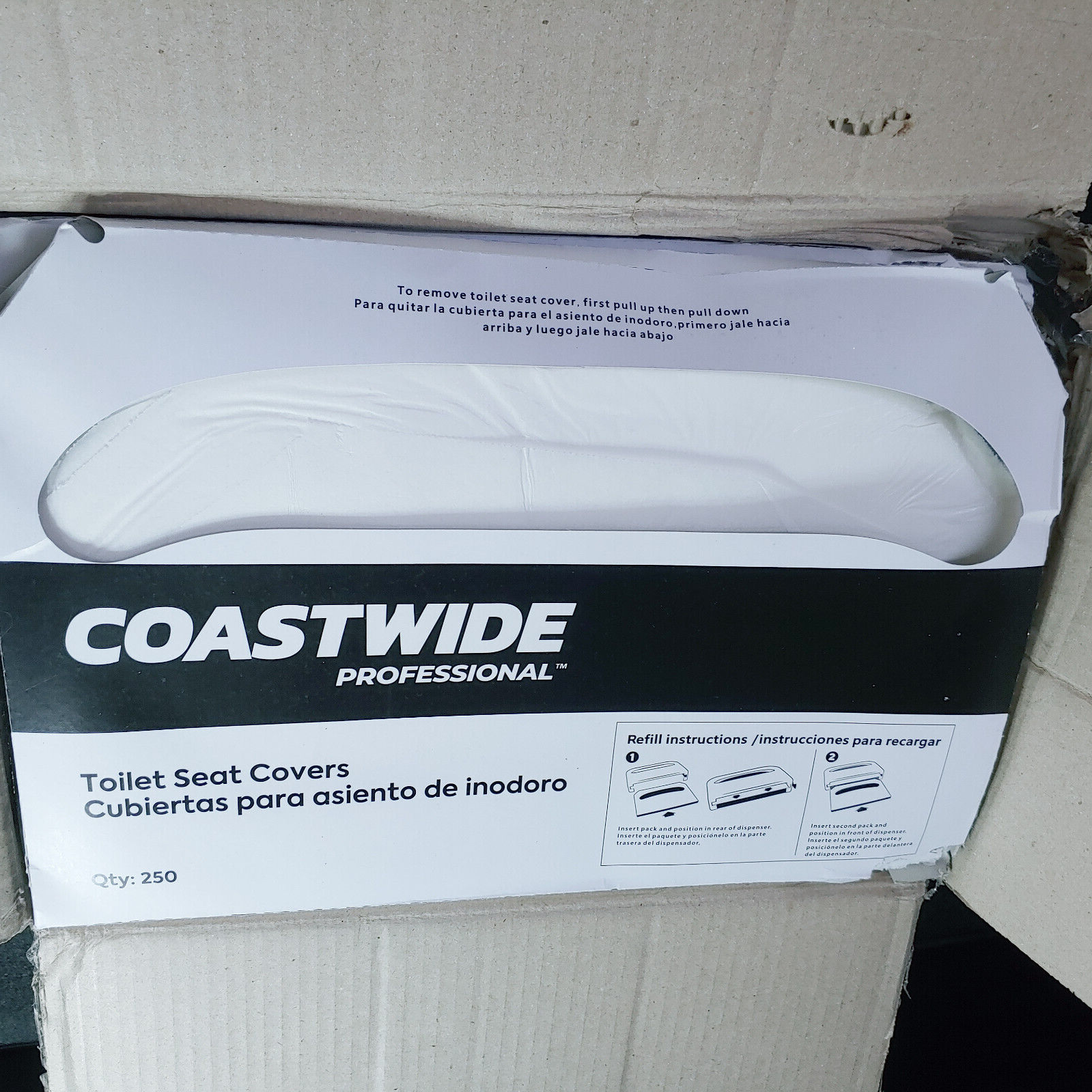 Case of 5000 Coastwide CW24775 Disposable Paper Half-Fold Toilet 