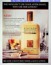 Stetson Face & Hand Lotion For Men 1996 Trade Print Magazine Ad Poster ADVERT