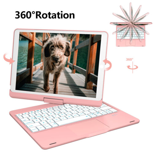 Keyboard Case For Apple iPad 5-9th Air 1-5 Pro 12.9" With Backlit 360° Rotating - Picture 39 of 53