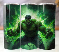 20oz Hulk Inspired Tumbler Green Superhero Stainless Steel Travel Cup