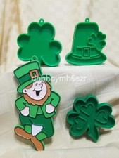 Hallmark Cookie Cutter St. Patrick's Day LOT Painted Leprechaun Hat Clover