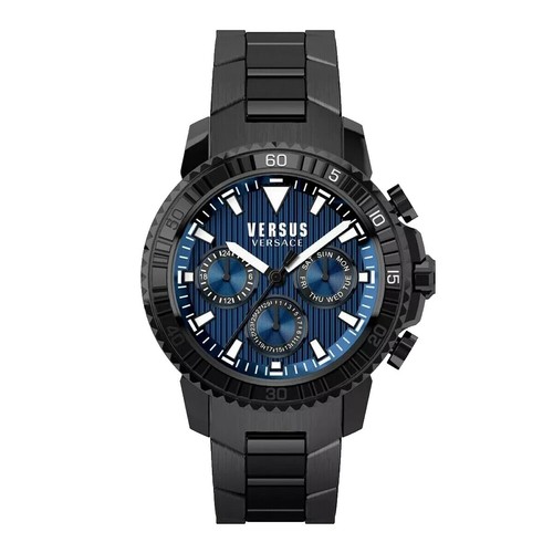 Versus By Versace Milano Gold and Blue Silicone Watch Unisex 42m