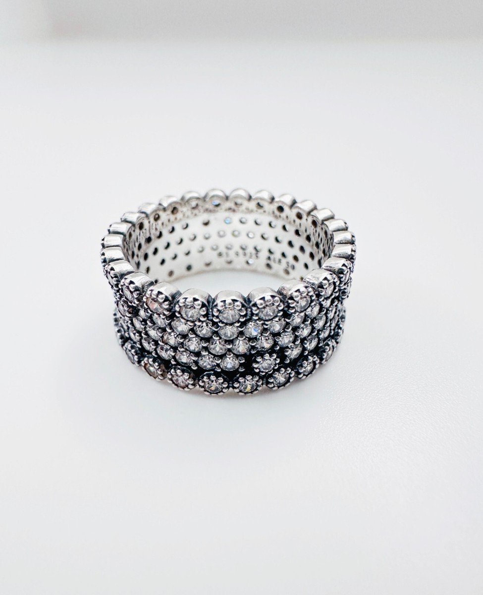 Pandora シルバー925 925 Sterling Silver PANDORA Sparkling Overlapping Band Ring