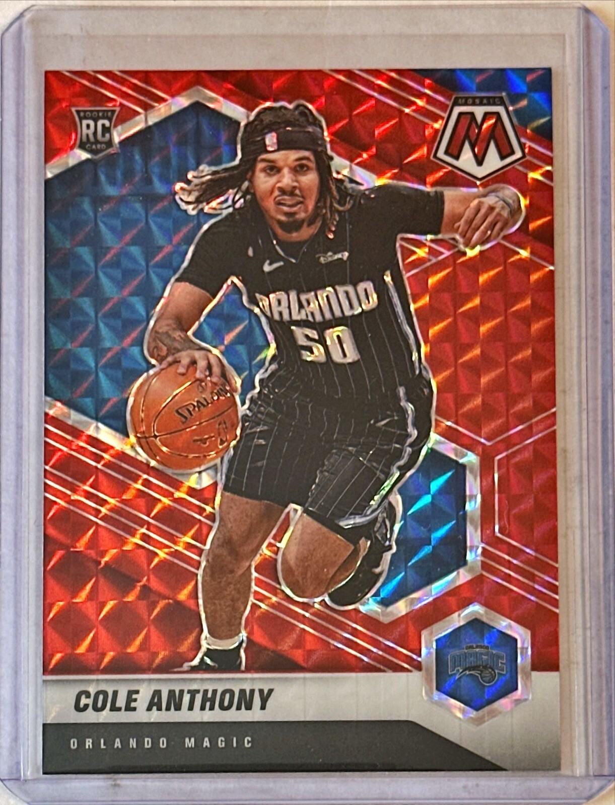 Cole Anthony 2020-21 Panini Mosaic Red Prizm RC #207 Orlando Magic Rookie