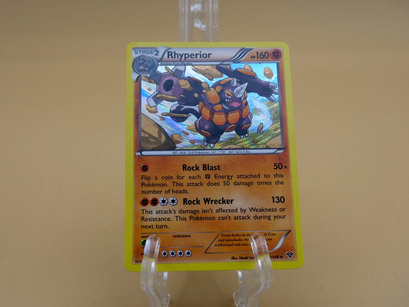 2014 Pokemon Rhyperior 62/146  XY Base Set Holo Rare Game Card