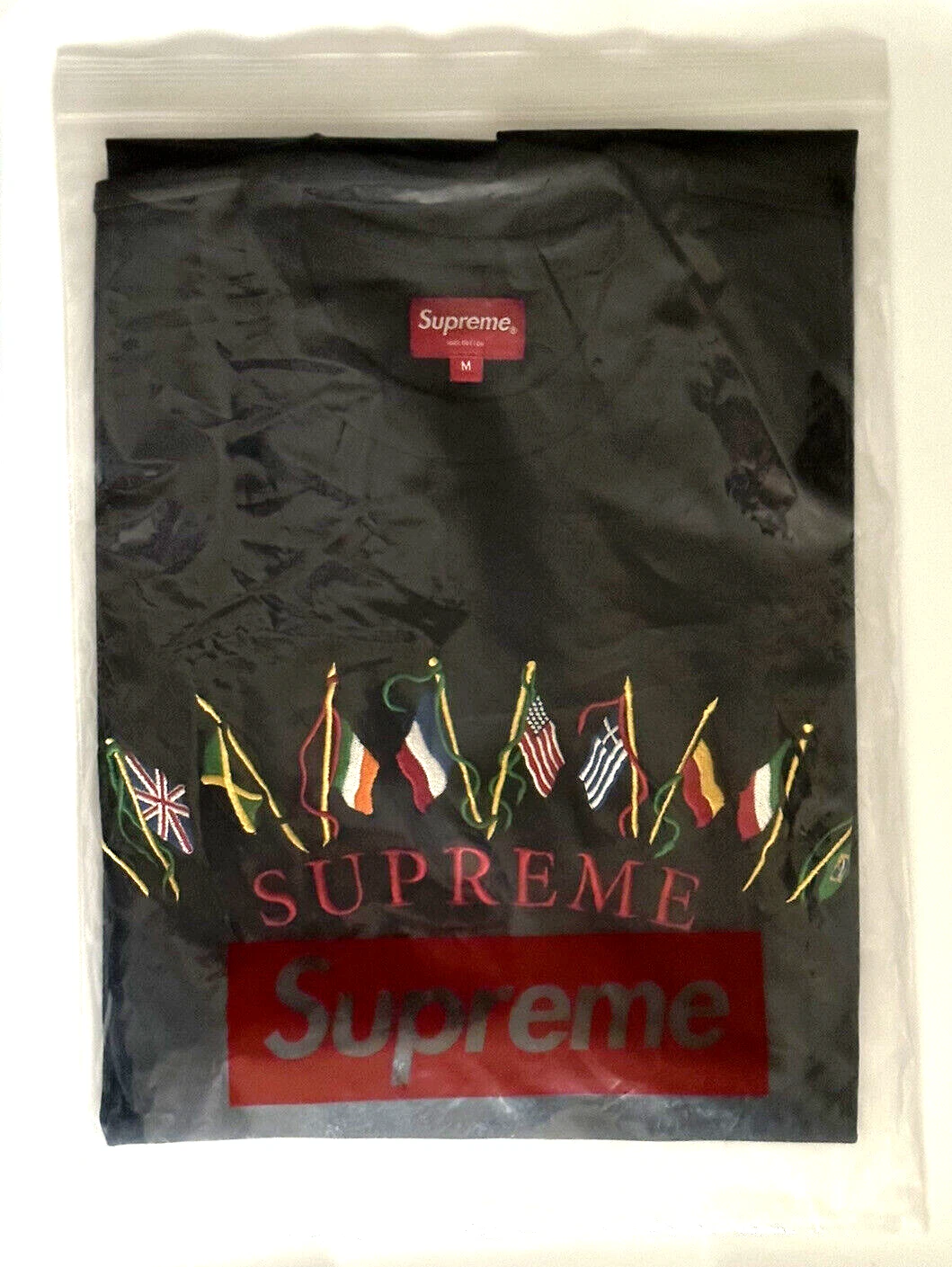 Supreme Flags L/S Top Marine (moyen) FW19 flambant neuf