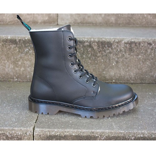Winterboots vegan Shoezuu 8 Eye UK Boot schwarz Warmfutter - Bild 8 von 50