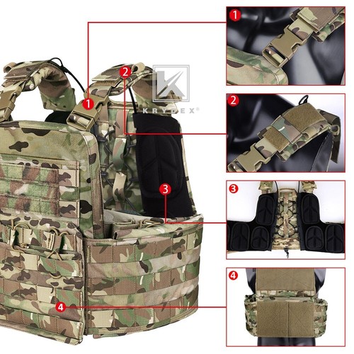 KRYDEX CPC Plate Carrier Tactical Armr Vest Quick Release MOLLE Camo MC Camo - Picture 12 of 17