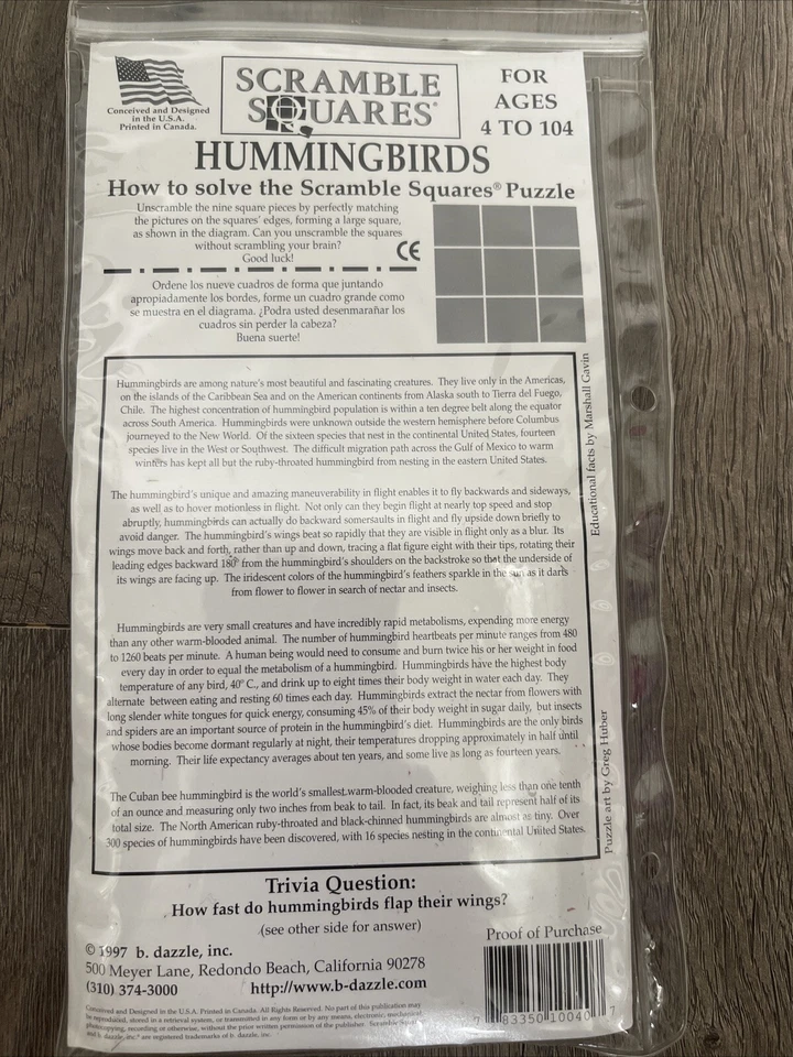 Scramble Squares: Hummingbirds - Image 2 of 3