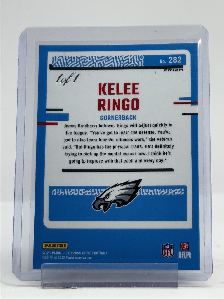 KELEE RINGO 2023 OPTIC RATED ROOKIE GOLD VINYL PRIZM SSP #282 RC 1/1 ...