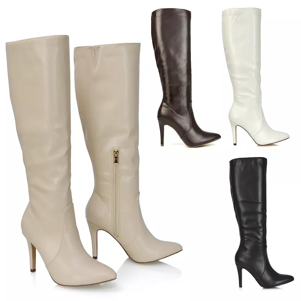 Calf length stiletto boots sale