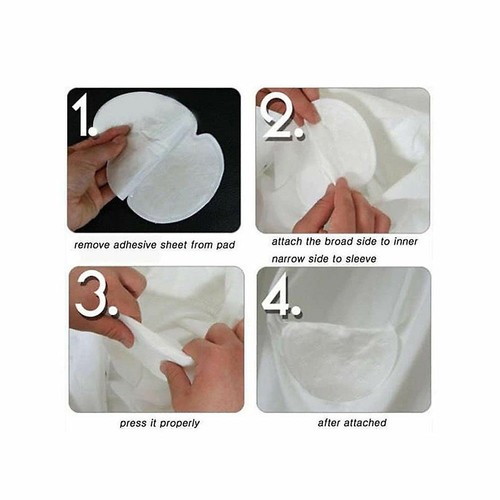 New 100pcs Underarm Armpit Sweat Pads Stickers Shield Guard Absorbing Disposable - Picture 2 of 12