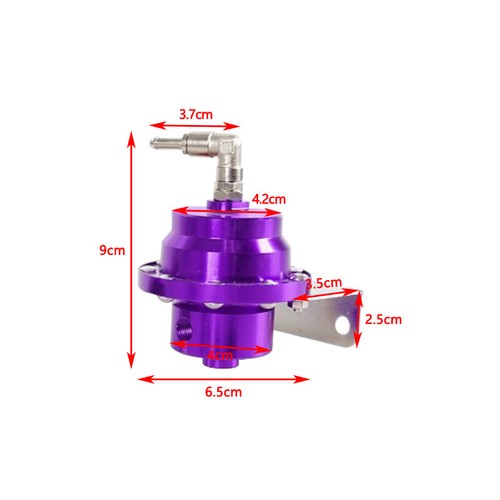 Aluminum 160Psi Adjustable Fuel Pressure Regulator Type-L+Kpa Oil Gauge Purple - Picture 2 of 10