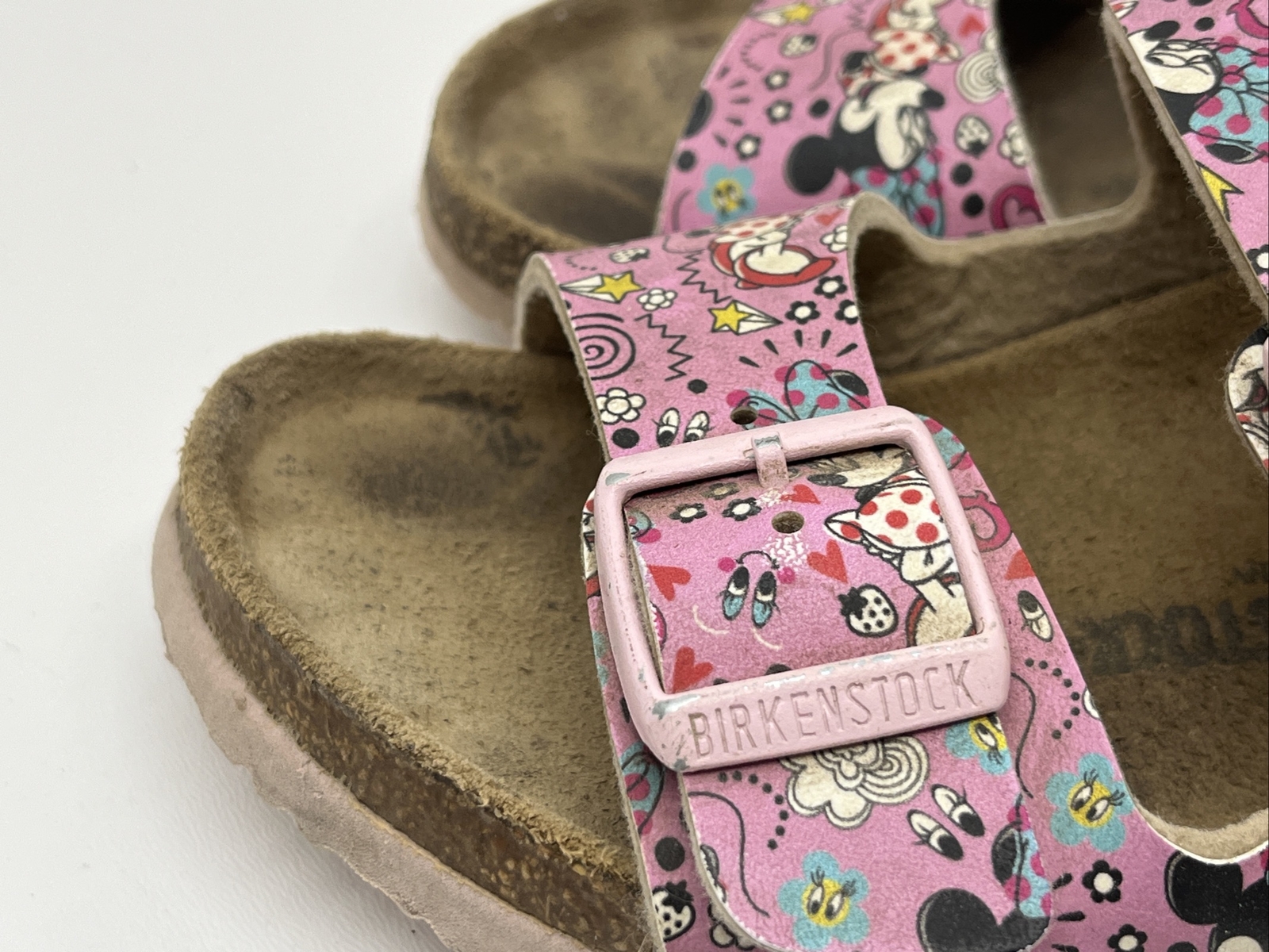 Minnie Mouse Birkenstock Sandals Size 3 Youth Disney Pink Rare 🔥 image 4
