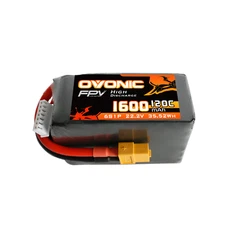 Ovonic 22.2V 1600mAh 120C 6S LiPo Battery with XT60 For FPV Racing Drone Quad