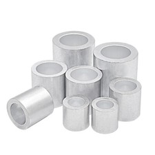 Aluminium Ferrules Steel Wire Rope Crimping Sleeve Round Hole Clamp 1mm - 8mm