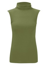 POLO NECK TOP SLEEVELESS WOMEN ROLL NECK TURTLE NECK PLAIN TOP 8-26