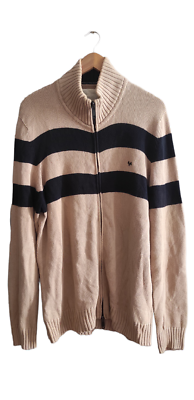BURBERRY Mサイズ メンズカーディガン アイボリー ヴィンテージ VTG Thomas Burberry Full Zip Zipped Knit Cardigan Mens Jumper XL