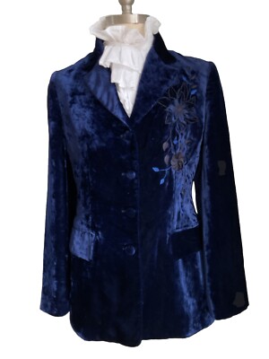 MONDI VELVET JACKET SIZE 42 APPLIQUÉ EMBROIDERED VINTAGE