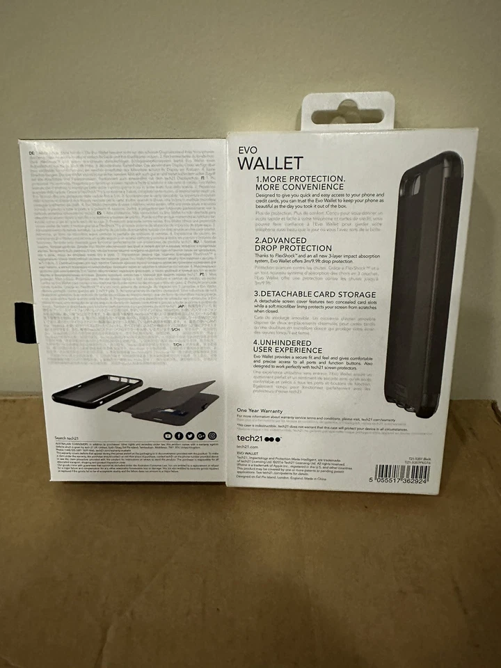 Lot of 100 Tech21 Evo Wallet for iPhone 7 Plus - Black - Image 2 of 4