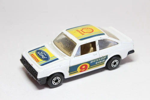 Matchbox Lesney Superfast MB 9 Ford Escort RS2000 Rally Car - Shell/Dunlop