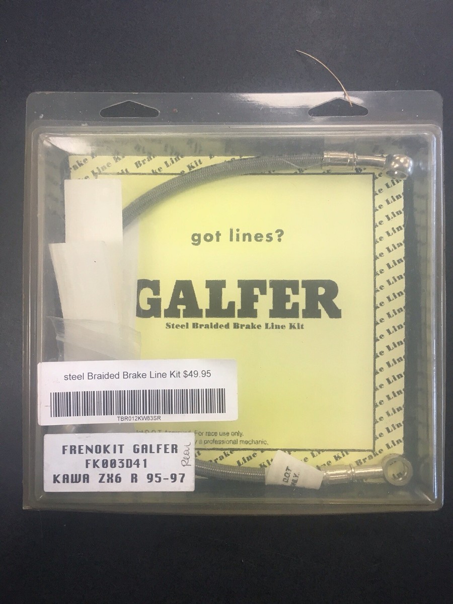Galfer Steel Braided Brake Line Kit For Kawasaki ZX6 95-97