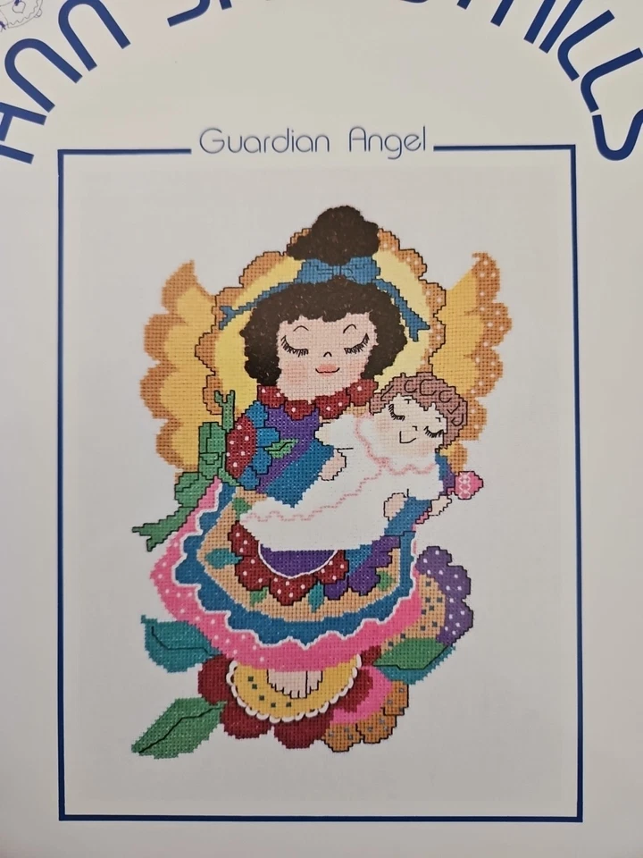 LOT OF 8 Ann Spiess Mills ANGEL Folk Art Counted Cross Stitch Pattern No. 1 - 8 - Image 4 of 4