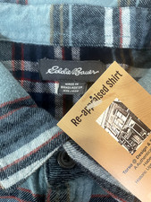 Eddie Bauer Mens Shirt Blue XXL Button Down Check Plaid Regular Fit 2XL