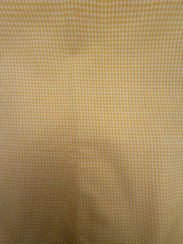 60” VTG 90s yellow gingham Alphabears check cotton quilt fabric Daisy Kingdom