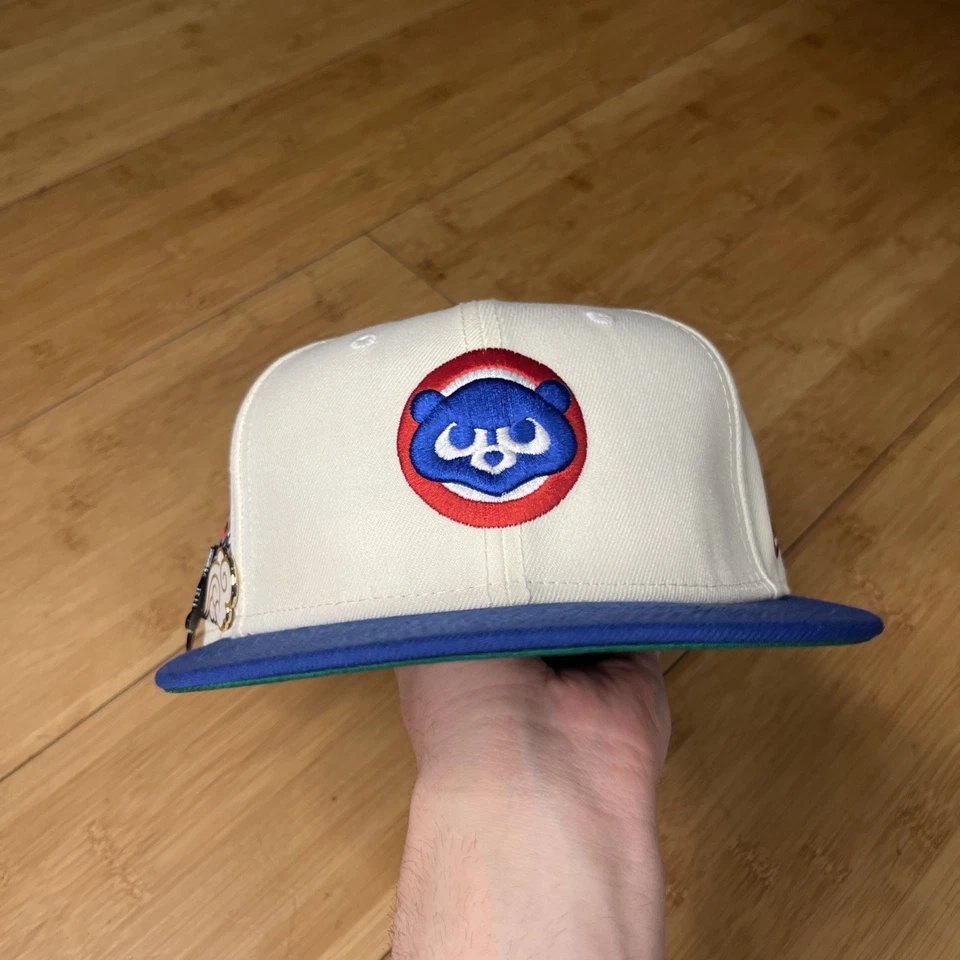 New Era 59FIFTY Chicago Cubs 1990 ASG Sonic w/-2 Pins Cream Royal 7 3/4 Hat Club - Image 4 of 4