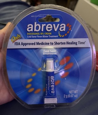 Abreva Cold Sore/Fever Blister Treatment Docosanol 10% Cream | 2g | Exp. 11/28